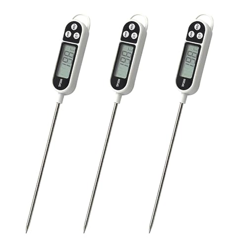 Food Probe Type Electronic Thermometers, 3 Pack Instant Read Digital Meat Thermometers, Fast Instant Read Food, Candy Making, Outside Grill, Stocking Stuffers for Adult