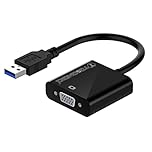 Tosomoki - USB to VGA Converter, RGBS 1080P USB to VGA Video Graphic Card Display External Cable Converter for PC Laptop Windows XP 7/8/8.1/10, Desktop, Laptop, PC, Monitor
