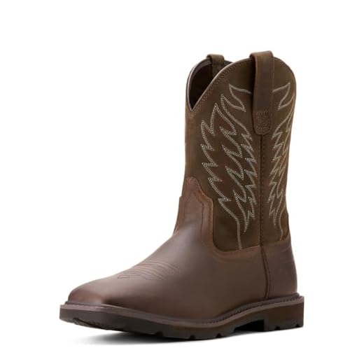 ARIAT mens Groundbreaker Square Toe Work Boot, Brown, 13 Wide US