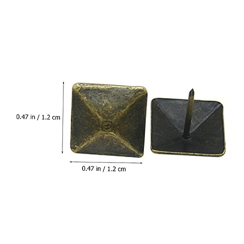 Clavos grandes de cabeza piramidal en latón antiguo CHILDWEET (80 piezas) de hierro, adecuados para tablero de corcho miniatura 2