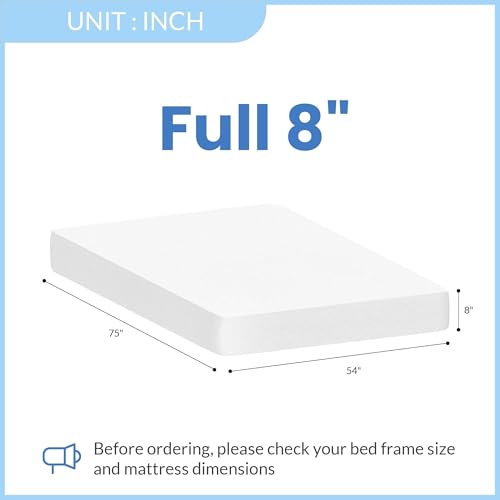 NEO SLEEP 8 Inch Full Green Tea Cooling Memory Foam Mattress Medium Firm CertiPUR-US Certified Mattress in a Box Pressure Relief Removable Cover No Fiberglass (Full, 8 in) - Thumbnail 2