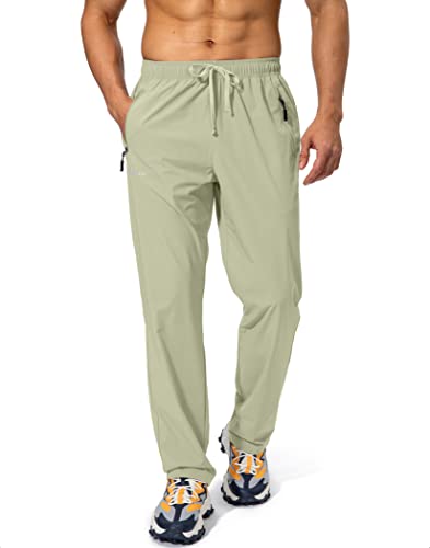 Image of Pudolla Men's Workout Athletic Pants Elastic Waist Jogging Running Pants for Men with Zipper Pockets