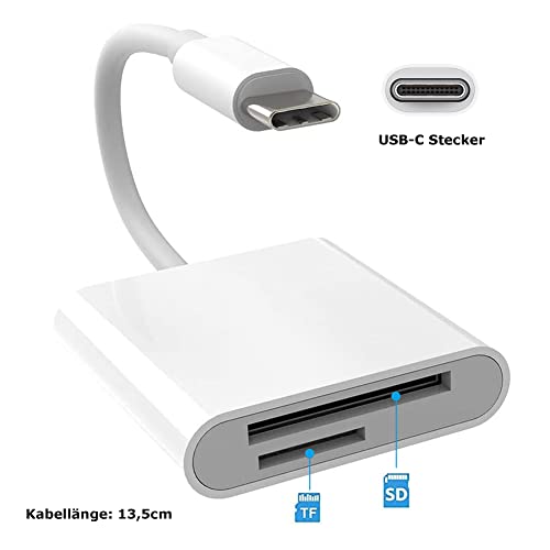 I56S USB-C to SD TF Card Reader 2-in-1 Cable Adapter with 13.5 cm Cable for iPad Pro Mac Android USB C to Micro SD TF Memory Card Reader - Image 3