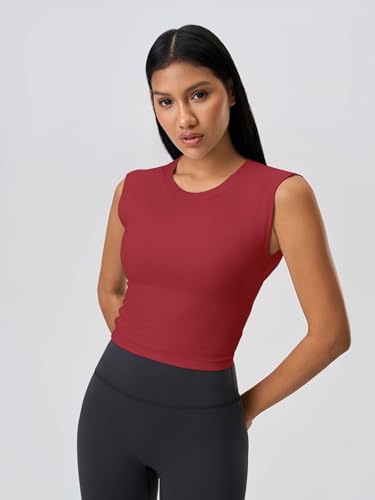 Image of ABOCIW Women Twist Back Workout Top with Built in Bra Cap Sleeve Pilates Yoga Crop Top Athletic Gym Shirt