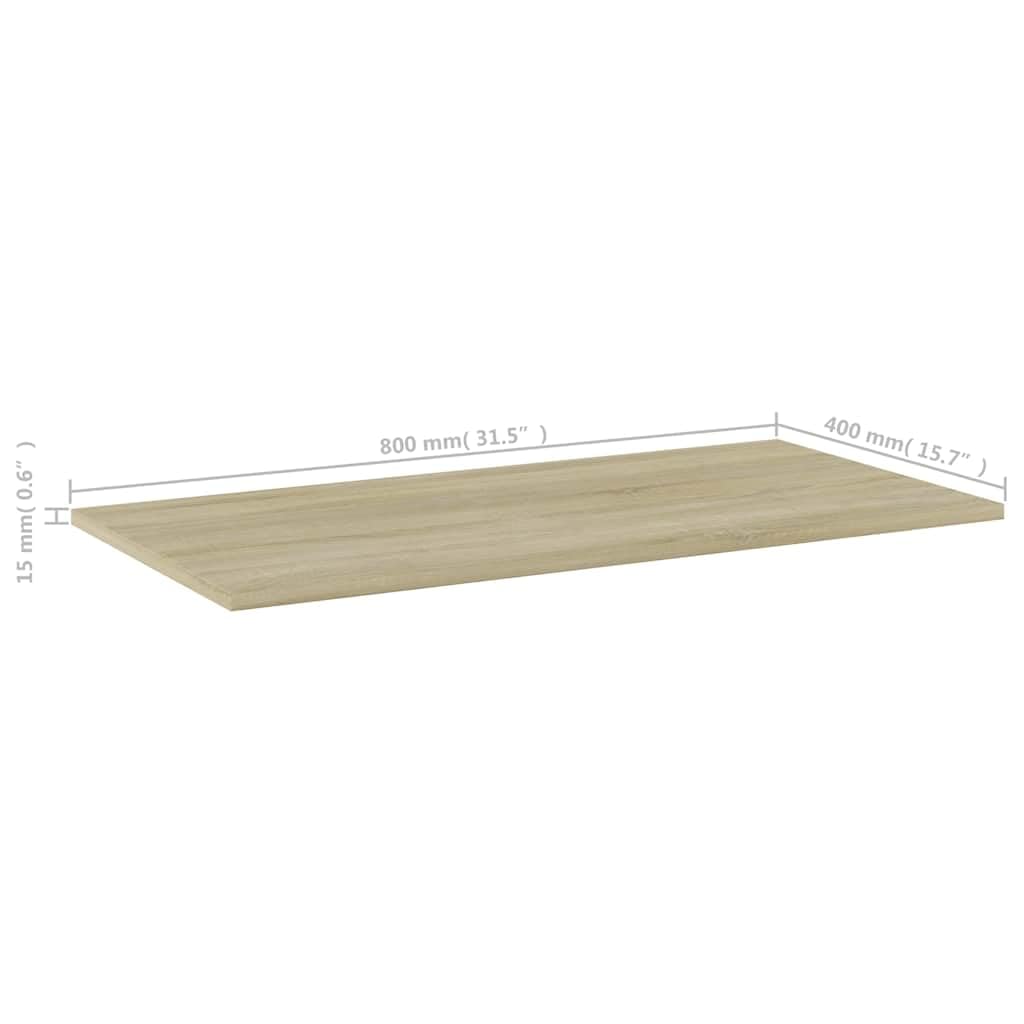 Pannelli per scaffali 4 pezzi Dub Sonoma 80x40x1,5 cm truciolato