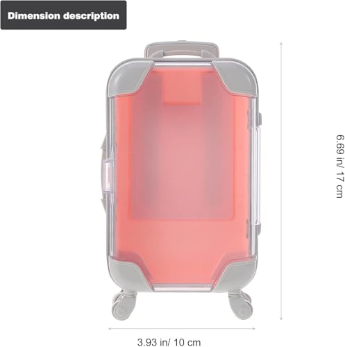 Image of Kids Transparent Toy Suitcase with Wheels & Handle - Mini Travel Luggage Trolley for Lashes and Candy Doll Travel Set
