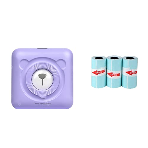 Image of Portable Printer Mini Wireless Thermal Photo Printers DIY Sticker Label Maker Self-Adhesive Paper Rolls(203dpi 3WhiteSticker)