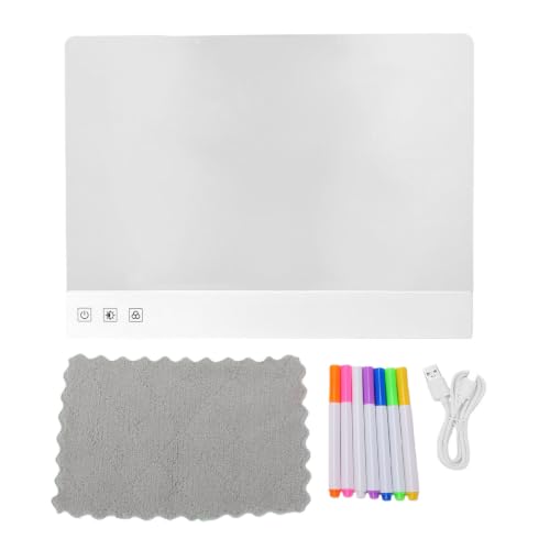 Pizarra LED para dibujar de 34x25 cm con tablero acrílico transparente y rotuladores de neón