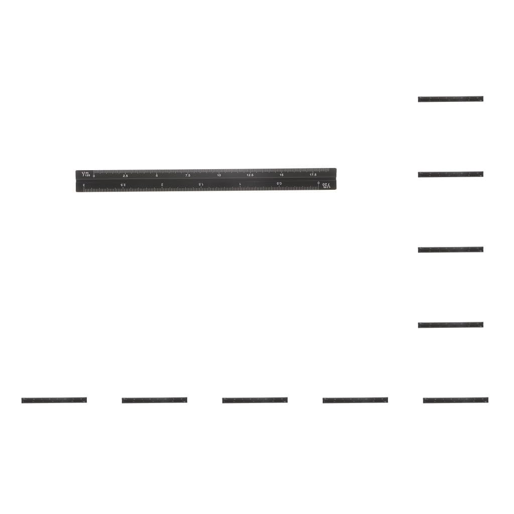 Lot de 10 règles triangulaires multifonctions en aluminium pour architecte ingénieur 15 cm