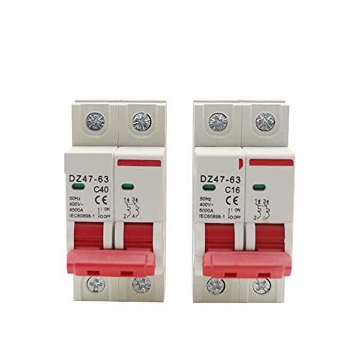 Disyuntor C45N 2P 10A para carril DIN de 35mm tipo C 6