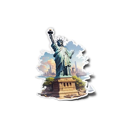 PACK AUTOCOLLANTS Stickers Statue de la Liberté New York Résistant Uv & Eau Vinyle Nyc USA Souvenir Ville États-Unis Symbole Américain Pour Ordinateur...