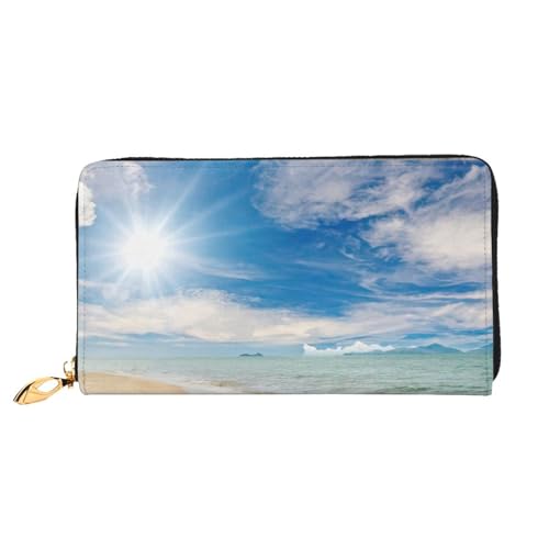 Portefeuille Beach Starfish 2 en cuir classique à fermeture éclair