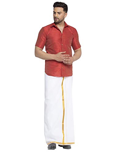 Image of SAIFOO Men's Classic Silk Ethnic Shirt.
