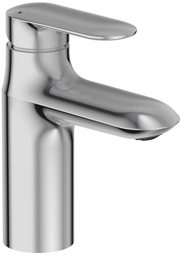 Jacob Delafon - Mitigeur Lavabo Salle de Bain KUMIN - Débit 5 L/min, économe - Sans Vidage, Avec Flexibles - Hauteur sous bec 9,3 cm - Chrome - E99447-CP
