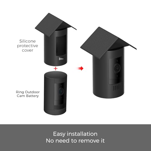 honecumi siliconen hoes voor Ring Outdoor Cam/Stick Up Cam – weerbestendige beschermhoes met dakdesign, UV- & regenbescherming, ideaal accessoire voor Ring Outdoor beveiligingscamera buitencamera - Afbeelding 6