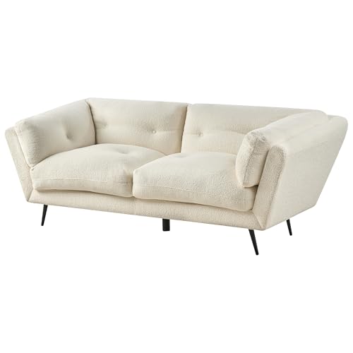 Beliani Modernes Sofa aus Bouclé weiß 3er Sitzer Lenvik – Bild 6