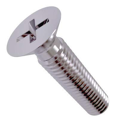 KepleKeple M5x35 Countersunk Head Machine Screws Phillips Head Screws, Flat Head, Full Threaded 5mm Galvanized Screw Suitable for Metal, Construction, Installation, DIY (Pack of 25)