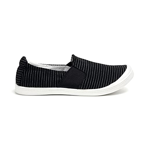 Image of FUNKYMONKEY Slip-On Canvas Sneakers for Women, Comfortable Lightweight Lace-Up Flat Casual Tennis Shoes Breathable Walking Shoes for Everyday Wear