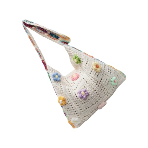 Image of Crochet Shoulder Bag Beach Bags With Hollow Embroidery Detail And Adjustable Crossbody Strap for Women