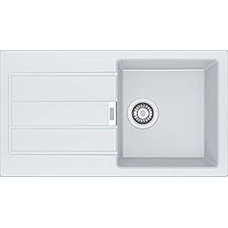 Fregadero Sintetico Poalgi Franke 114.0496.090 granito fregadero de cocina con un solo Bowl, color blanco polar