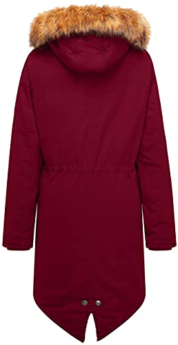 WenVen Women's Winter Long Hooded Sherpa Lined Parka Jacket Warm Coat