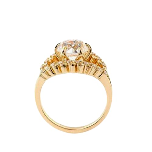 Bague moissanite femme argent sterling 925 plaqué or 14 carats anneau anniversaire 5mm