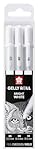 Sakura Gelly Roll Basic White Gel Pen Set of 3, Assorted Sizes | Opaque Pens for Highlights, Drawing & Crafts