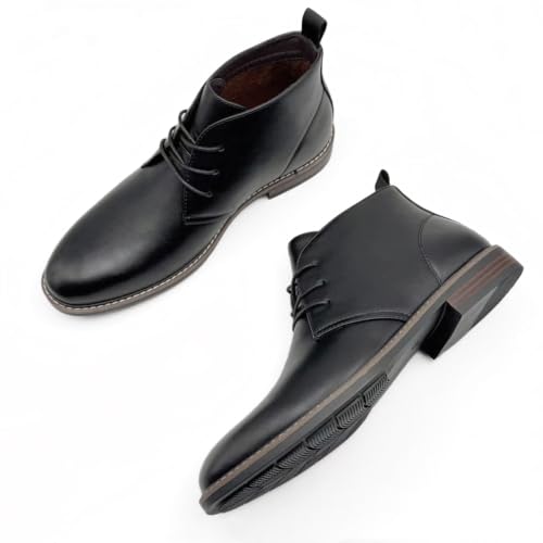 Finishing & Sewing Men's Classic Dress Casual Chukka Boots Lace Up Desert Ankle Boots3