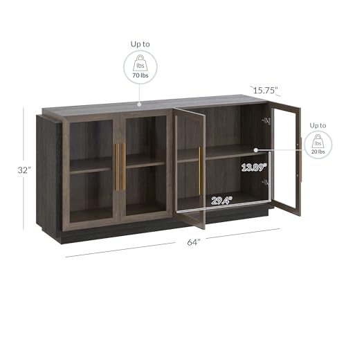 Belleze 014-HG-40010-BRO Sideboard Buffet Cabinet thumb #2