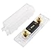 Baomain 1-Pack 30A ANL Fuse Holder Kit with Fuse - Gold-Plated Terminals, for Car Audio, Amplifiers, 12V/24V DC Systems, Compatible with 0/2/4 AWG Wires