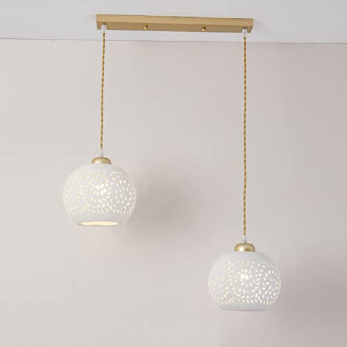Petit éclairage pendentif romantique en céramique pour ambiance douce