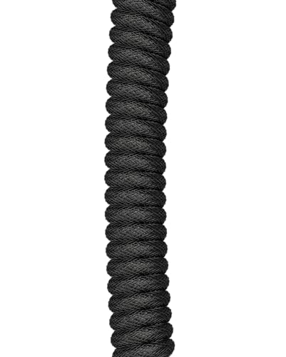 GLORIOUS Gaming Premium Coiled Keyboard Cable - Gold Plated USB-A (PC) to USB-C (Keyboard), Tangle Resistant, Double Braided Sleeving for Peak Durability, 5-Pin Aviator Mid-Connection - Phantom Black