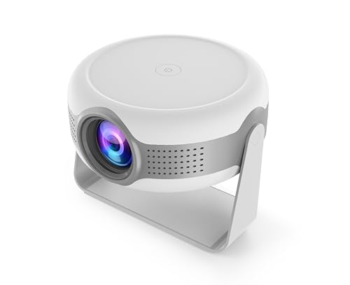 Boannice Proyector Portátil, Proyector Inteligente con Android TV WiFi 6 BT5.0 130° de Rotación, Corrección Trapezoidal Automática, Proyector Home Cinema para Teléfono Móvil/TV Stick/HDMI/USB/PC