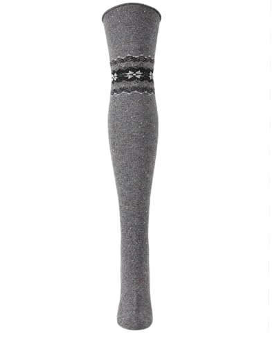 Image of MeMoi Women's Nordic Sparks Fairisle Over the Knee Socks