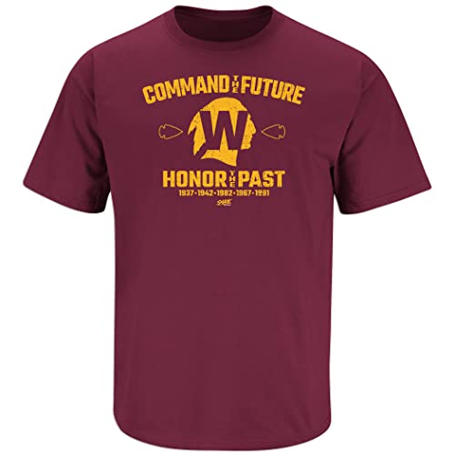 Command The Future T-Shirt for Washington Football Fans (SM-5XL) (Maroon Short Sleeve X-Large)