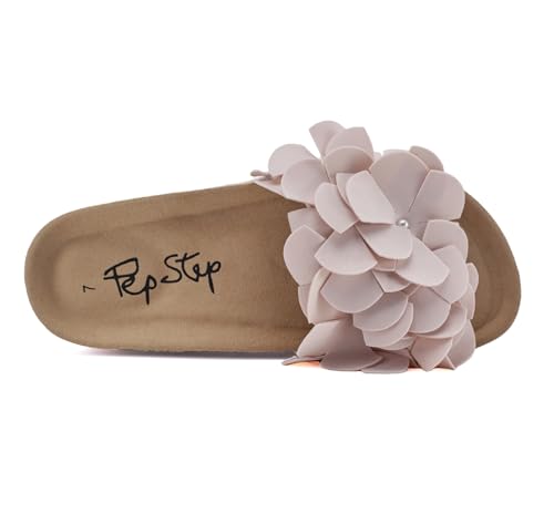 Image of PepStep Slide Sandals for Women with Soft Cork Footbed and Strap, Ladies Fashion Platform Slide Sandals Comfortable Slip On Style