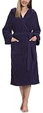 Ladeheid Damen Frottee Bademantel aus 100% Baumwolle LA40-193 (Dunkelblau-29 (Gramatur 400), S)