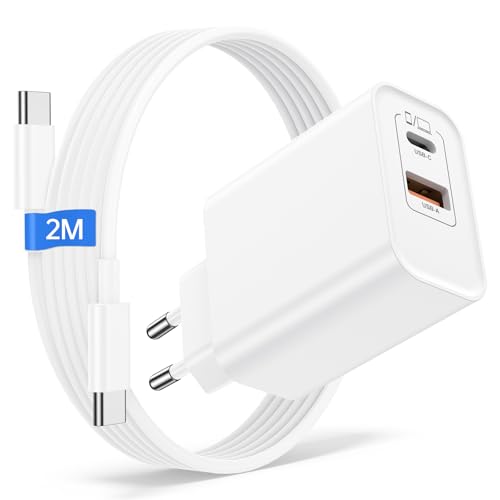 45W USB C Ladegerät für Google Pixel 10 Pro XL/10 Pro/10/9Pro/9/9Pro XL/9a/8/8P-ro/8a/7/6 2 Ports Schnellladegerät Stecker mit 2M USB C Ladekabel mit Galaxy S25 S24 S23 Netzteil Stecker Fast Charger