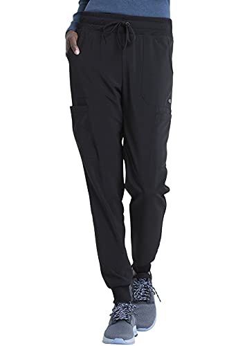 EDS Essentials Jogger Scrubs for Women, Drawstring Scrub Pants DK065T, S Tall, Black - image 1