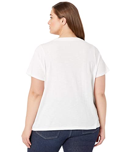 Madewell Plus Whisper Cotton V-Neck Tee Optic White 2X #TOP1