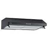NEG Dunstabzugshaube NEG15-ATB+ (schwarz) Edelstahl-Unterbau-Haube mit Doppelmotor (Abluft/Umluft) und LED-Beleuchtung (60cm) Unterschrank- oder Wandanschluss