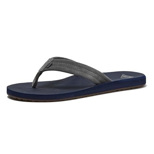 Image of Quiksilver Carver Suede Flip Flops for Men, Arch Support Athletic Mens Sandals, Thong Mens Slides
