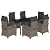 YITHOPI 7 Piece Patio Dining Set with Cushions Gray Poly Rattan Versatile Lounge Furniture Outdoor Lounge Set Patio Furniture Sets Balcony Furniture Sets for patios, Gardens, Decks