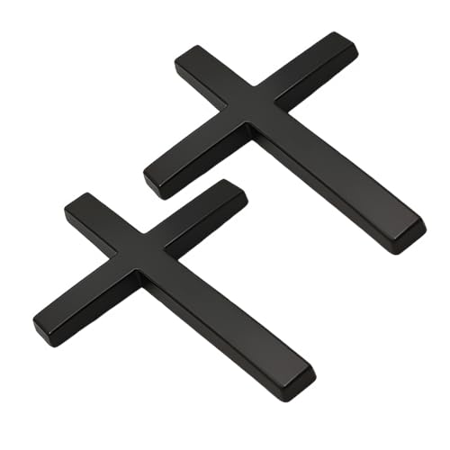 YTFRL 2 PCS Metal Jesus Christ Cross Stickers, 2.5×1.8 Inch