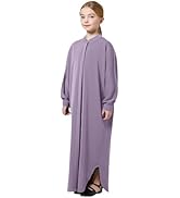 ODIZLI Girls Ramadan Abaya Muslim Batwing Sleeve Long Shirt Prayer Dress Kaftan Dubai Islamic Loo...