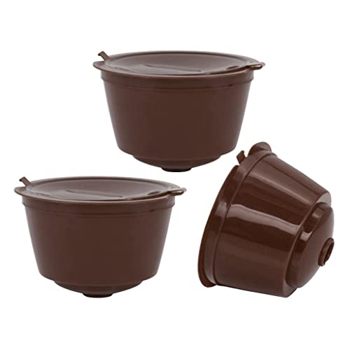 Image of 3 Pcs Reusable Coffee Capsule Filter Pod for Nescafe Coffee Machine Brown
