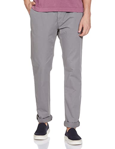Image of Marks & Spencer Mens Solid Mid Rise Slim Fit Lightweight Trouser