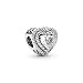 Produktbild PANDORA Timeless Funkelndes erhabenes Herz Charm aus Sterling Silber mit Zirkonia Steinchen - kompatibel Moments Armbänder - 799218C01