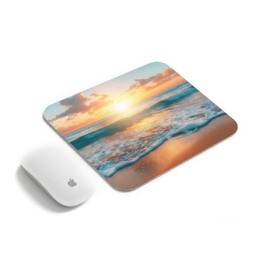 Image of TrendzyKart Premium Non-Slip Mouse Pad | Smooth Surface for Optical & Laser Mice | Anti-Skid Rubber Base | Office, Home & Gaming | Square Ocean Glow Design