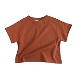 Genérico Niños pequeños, niñas, niños, corto, clásico, suelto, corto, , manga de murciélago, camiseta sólida,...